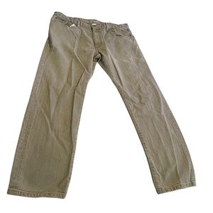 Vintage Eddie Bauer Jeans Men 38x30 Beige Straight Leg Baggy Outdoors (36x29)‎